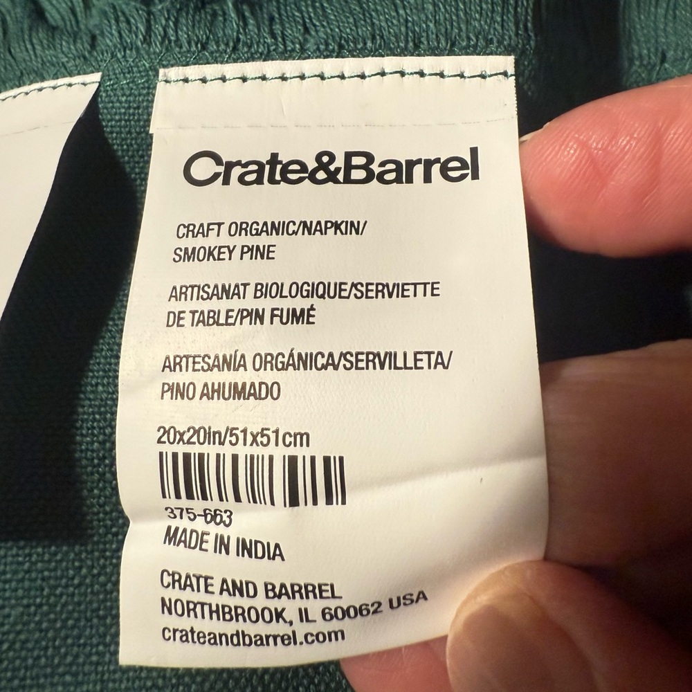 Crate&Barrel Organic Cotton Napkins (12)